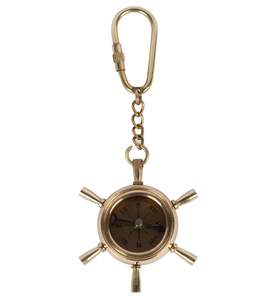 Brass Nautical Vintage Style Shipwheel <b>Compass</b> Key Chains Manufacturer Wholesale Supplier Antique Nautical OEM ODM Custom Supply - Product Image 3