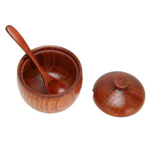Pot à épices en bois durable avec couvercle pour un rangement écologique de la cuisine - Product Image 2