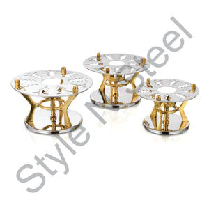 Espejo de pared simple al por mayor con diseño clásico Soporte de quemador de acero inoxidable dorado y plateado Material metálico con patas de latón - Product Image 1
