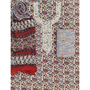 Salwar Kameez de Algodón sin Coser con Estampado, Estilo Étnico Pakistaní, Vestido a Bajo Precio - Product Image 1