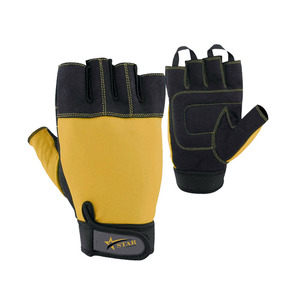 Premium Quality Leather Half Finger Gym <b>Gloves</b> for Unisex Weightlifting Outdoor Sports-Breathable Anti-Slip <b>Fitness</b> <b>Gloves</b> - Product Image 6