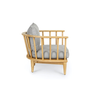 Fauteuil d'extérieur en teck avec coussin résistant aux intempéries pour jardin et terrasse – Fabricant en gros - Product Image 2