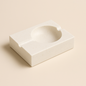 Cenicero Largo de Mármol Blanco, Moderno, de Piedra Sólida, Porta Cigarrillos de Lujo, Diseño Rectangular Artesanal, Elegante y Pesado - Product Image 3