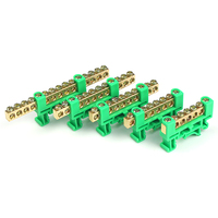 Bornes à vis neutres en laiton, blocs de bornes DIN, rail DIN, 10A, panneau électrique, barre de distribution d'alimentation, connecteurs de fils