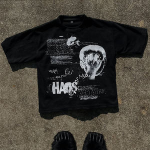 เสื้อยืดครอปผู้ชายสั่งทำพิเศษจากโรงงาน ทรงหลวมไหล่ตก ผ้าเทอร์รี่ 350 กรัม ผ้าฝ้าย 100% ทรงโอเวอร์ไซส์ สไตล์ไฮสตรีท ระบายอากาศได้ดี แห้งเร็ว - Product Image 5