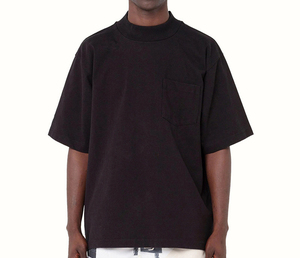 เสื้อยืดผ้าฝ้าย100% ทรงหลวมคอสูงแบบกำหนดเองสำหรับผู้ชายเสื้อเชิ้ตลำลองพิมพ์ลายระบายอากาศได้คอปกตั้งสำหรับฤดูร้อน - Product Image 1