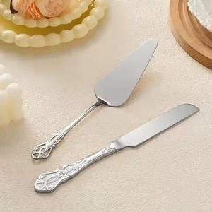 Ensemble de spatules à gâteau en métal de qualité supérieure avec poignée décorative, couteau à dessert et pelle à tarte pour mariages et événements festifs - Product Image 5