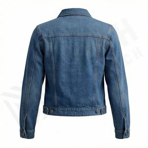 Veste en jean décontractée personnalisée pour hommes, grandes tailles, 100% coton, option logo sur le devant, respirante, veste d'hiver - Product Image 2