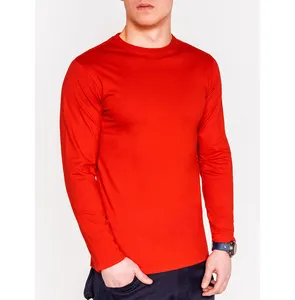 Trendy Premium Kwaliteit Anti-Pilling Soft Custom Print Design Lange Mouw Heren Rode T-Shirt Heren Stijlvol En Lage Prijs Polo T-Shirt