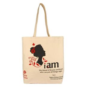 Sac fourre-tout en coton biologique 100% recyclé avec logo imprimé personnalisé Sac à provisions en toile réutilisable - Product Image 4