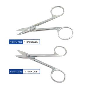 Tijeras dentales manuales de acero inoxidable rectas curvas de precisión quirúrgicas para cortar suturas tejidos blandos procedimientos dentales MOL - Product Image 4