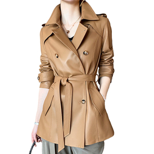 Chaquetas de piel auténtica de mujer sueltas con capucha de manga larga informales transpirables al por mayor para mujer con servicio OEM - Product Image 1