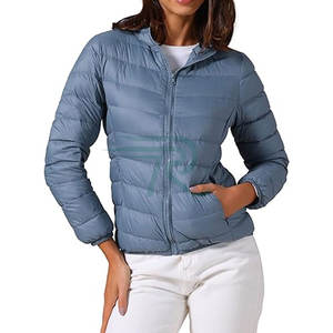 Chaqueta de Invierno Acolchada con Capucha Larga Personalizada de Alta Calidad de Razorts para Mujer, Cierre de Pullover, Diseño Sólido - Product Image 1