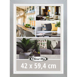 Marco Moderno para Póster DIN A2 de 42 x 59.4 cm, Marco de Metal Plateado y Vidrio para Decoración del Hogar, Marco para Pinturas A4 - Product Image 4