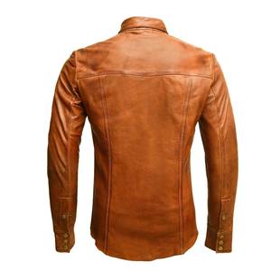 Vente en gros de chemise décontractée en cuir 100% personnalisée pour hommes, couleur unie, respirante, design réglable anti-boulochage de haute qualité, Offre Spéciale - Product Image 2