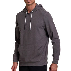 Sudadera con capucha de manga larga de otoño para hombre Slim Fit 100% algodón French Terry sudadera con bolsillo bordado Color sólido sudaderas con capucha para hombre - Product Image 4