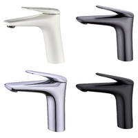 Robinet de salle de bain moderne en laiton massif, élégant, avec bec cascade courbé, capteur sans contact, monotrou, à poser sur le comptoir, mitigeur noir durable
