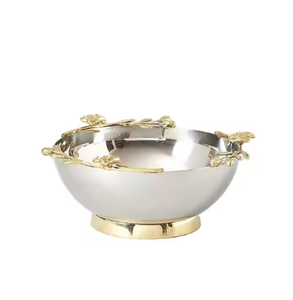 Cuenco para servir alimentos chapado en oro y plata de diseño admirable, cuencos para servir alimentos de Metal de calidad Superior para el hogar, hoteles y restaurantes - Product Image 3