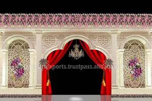 กรอบกระจก Jharokha Mughal แบบดั้งเดิมของตกแต่งเวทีงานแต่งงานหรูหราทันสมัยปรับขนาดได้ - Product Image 4