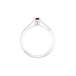 แหวนเงินแท้ 925 ประดับทับทิมธรรมชาติทรงลูกแพร์ 0.35 กะรัต - Product Image 4