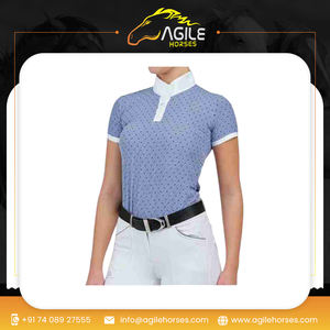 Haute qualité femmes chemises d'équitation couche de base haut spectacle chemise vêtements de sport vêtements équestres personnalisés en gros chemise d'équitation - Product Image 6