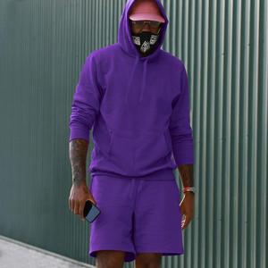 Custom Brand Streetwear Tracksuit Sweatsuit Manufacturer OEM Embroidery <b>Patch</b> Hoodie and <b>Shorts</b> Set <b>Men</b> - Product Image 2
