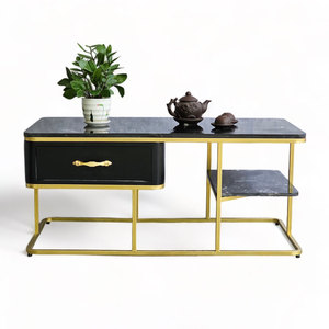 โต๊ะโซฟาสไตล์ร่วมสมัยพร้อมลิ้นชัก โครงสีบรอนซ์ทอง-TT68191 - Product Image 1