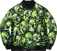 Nouvelle veste bomber pour homme en soie à col court, style rétro streetwear, grande taille, avec logo frontal, hiver 2025
