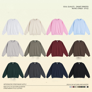 Popular 2024 Sudadera con capucha 100% algodón Diseño personalizado Terry Unisex de gran tamaño Alta calidad Boxy Screen Crewneck DDP Envío - Product Image 5