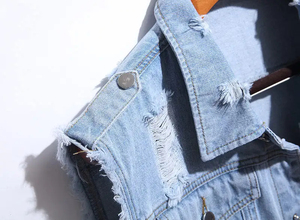 Nouveau gilet en jean pour homme, 100% coton, style tendance, veste sans manches, vêtement décontracté, prix abordable, personnalisable - Product Image 4