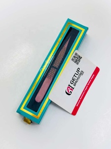 Pinzas de Cejas de Acero Inoxidable con Punta Puntiaguda en Oro Rosa Antiestático de Alta Calidad, Herramienta de Belleza Ecológica y Ligera con Logotipo Personalizado - Product Image 6