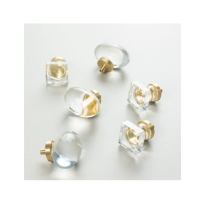 Perilla de puerta de acrílico y armario Tiradores de latón natural y acrílico Accesorios para muebles Producto más vendido - Product Image 2