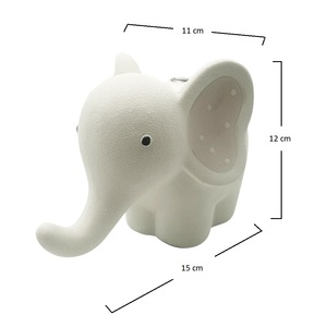 5 deodoranti per ambienti a LED bianco/rosa in ceramica elefante bomboniere per battesimo comunione matrimonio - Product Image 2