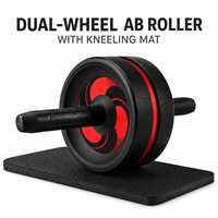 Rouleau Abdominal avec Tapis de Genouillère pour Entraînement de Renforcement Musculaire à Domicile, Équipement de Fitness pour Débutants