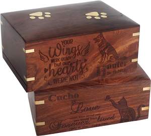 Rosewood <b>Pet</b> Urn for Dog Ashes Personalized Wooden Urn for Ashes <b>Memorial</b> Keepsake Funeral Cremation Urn <b>Box</b>(X-Small:5"x3"x 2") - Product Image 5