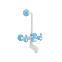 Robinet intelligent PTMT Série 1013 sans contact, finition blanche, en plastique, triple poignée, montage sur comptoir, antirouille, léger et durable