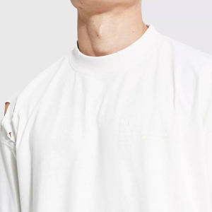 เสื้อยืดคอกลมแขนสั้นทรงหลวมใส่สบายสำหรับผู้ชายเสื้อ240gsm เปล่า - Product Image 4