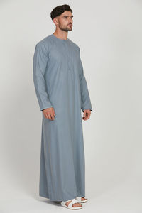 Superior Quality Full Ankle Length Straight <b>Modest</b> Men's Jubba Islamic Clothing Saudi Thobe Solid Color Plus Size Thawb - Product Image 3