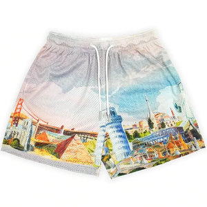 กางเกงว่ายน้ำขาสั้นตาข่ายดิจิทัลสำหรับผู้ชายพิมพ์ลายทั้งหมด - Product Image 2