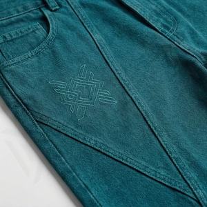 Retro Custom Design Streetwear Stacked Wide Leg Sun Faded Baggy Men's Jeans Denim Pants Acid Washed Durable Fashionable <b>Trouser</b> - Product Image 5