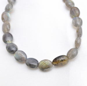 ลูกปัดลาบราดอไรต์แอฟริกา รูปไข่เรียบ 16 นิ้ว 1 เส้น สำหรับทำเครื่องประดับอัญมณีชั้นดี - Product Image 3