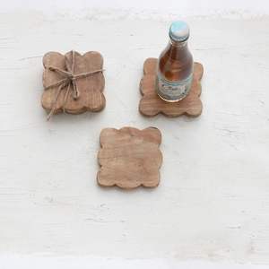 Premium Quality Wooden Coaster Set Designed For <b>Scratch</b> Free Surface Protection And Table Safety - Product Image 4