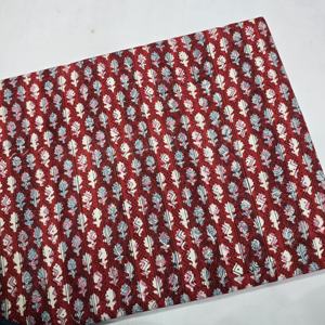 ผ้าฝ้ายบล็อกมือพิมพ์ลายผ้าฝ้าย100% มรดก Jaipur แบบดั้งเดิมเป็นมิตรต่อสิ่งแวดล้อมระบายอากาศได้ - Product Image 1