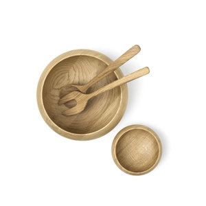 Tazón para servir hecho a mano con 2 piezas con cuchara y tenedor Tazón de madera Sopa japonesa y ensalada de madera al por mayor para el hogar - Product Image 3
