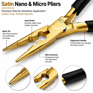 Hair <b>Extension</b> Pliers Micro Nano Ring Crimping Tool for <b>Beads</b> Professional Salon Use Non Slip Grip Precision Tool - Product Image 4