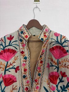 Handmade Suzani <b>Kantha</b> Embroidered Cotton <b>Jacket</b> Boho Overcoat Pattern Handmade Coat Floral Embroidered Velvet <b>Jacket</b> - Product Image 3