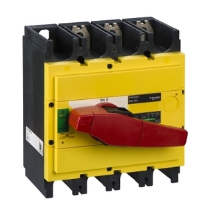 Interruttore Sezionatore SCHNEIDER ELECTRIC Compact INS400 31130 400A a 3 Poli con Maniglia Rotante Rossa e Frontale Giallo - Product Image 1