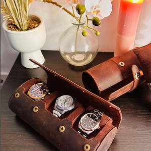 Leather <b>Watch</b> Roll Personalized | Travel <b>Watch</b> <b>Case</b> for Men Travel <b>Watch</b> Box, Gifts for Him for Men Custom Jewelry Box - Product Image 1