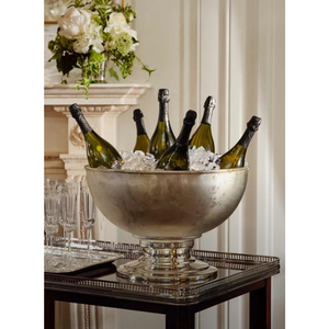 Seau à glace à champagne en aluminium vintage refroidisseur de vin avec poignées finition argentée rustique pour bar maison décor de fête de mariage seau à vin - Product Image 5
