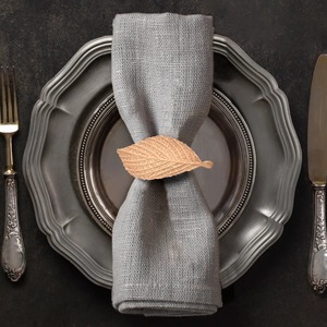 Porte-serviettes en feuille d'or de qualité supérieure pour mariage, réception, buffet, hôtel, restaurant et idée de présentation de table de luxe en provenance d'Inde - Product Image 3